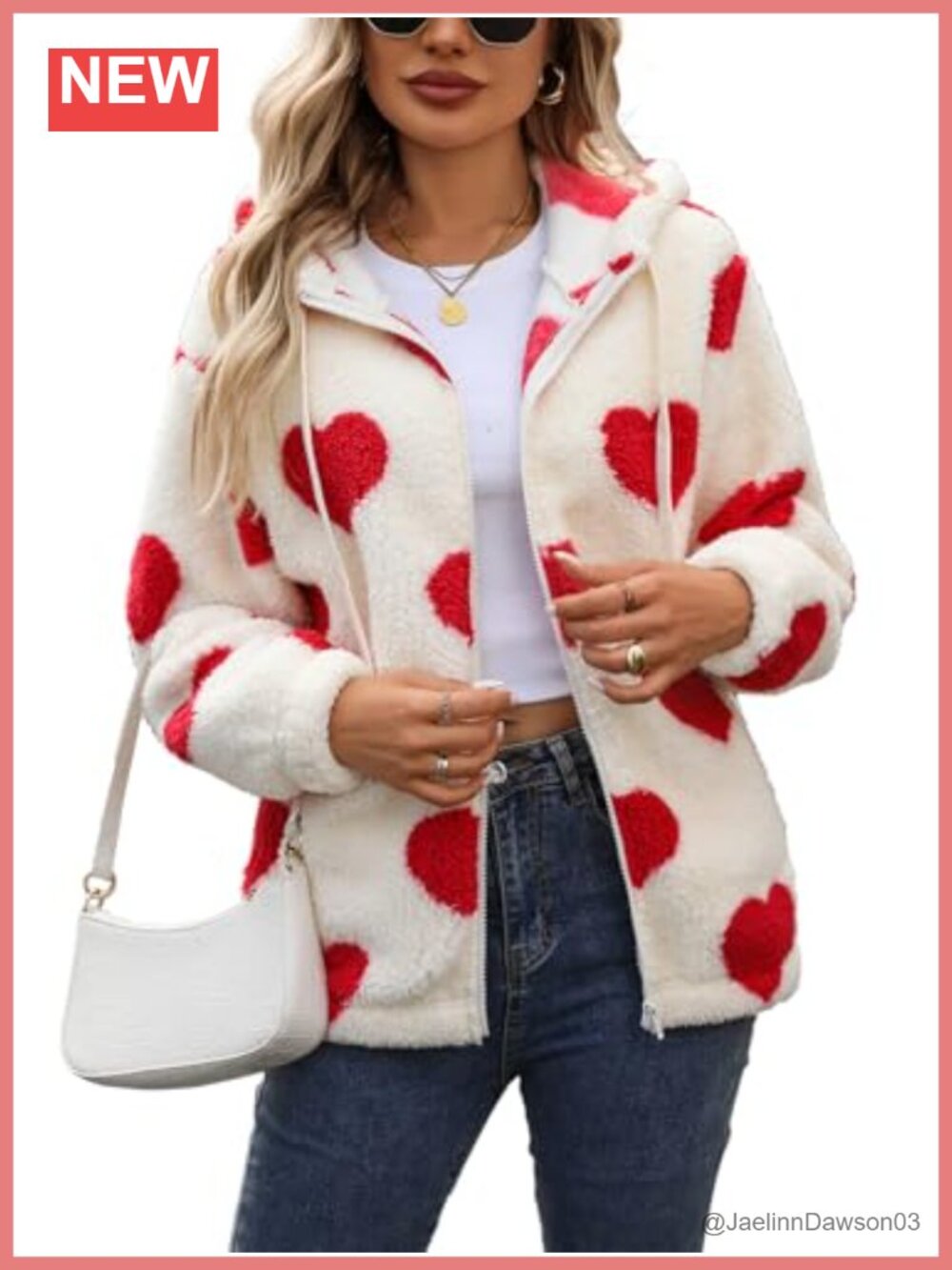Fleece Jacket Full Zip Sherpa Coat with Hood Long Sleeve Winter Casual